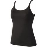 Avet - 70191 - Microfiber Hemdje - Wit & Zwart - Dames Onderhemd - Singlet Dames