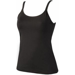 Avet - 70191 - Microfiber Hemdje - Wit & Zwart - Dames Onderhemd - Singlet Dames