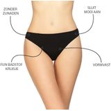 Avet - String 3490 - Zwart - Microvezel - Badstof Kruisje