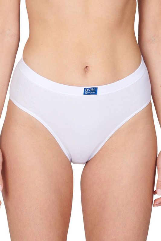 Avet - 3270 Sport - Dames High Leg Slip - Wit en Zwart - Katoen-Lycra Mix