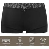 Avet - Boxershort Microfiber Kant 38832 - Kanten Ondergoed - Wit en Zwart