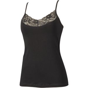 Avet dameshemd 7010 spaghetti kant zwart microvezel - L