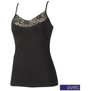 Avet dameshemd 7010 spaghetti kant zwart microvezel - XL