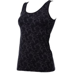 Dames - Floral - Microvezel Hemd - Zwart - 45% Polyamide 45% Polyester 10% Lycra
