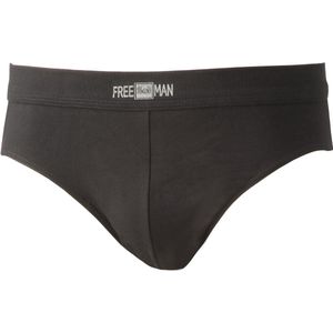 13070 Underwear Freeman heren slip - Katoenen heren onderbroek - Tunnen elastiek - Zachte tailleband  - Zwart