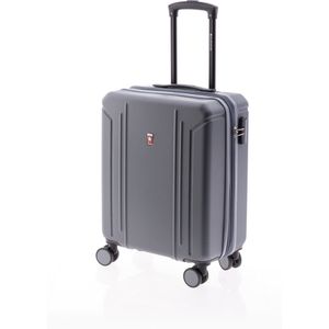 GLADIATOR koffer, uittrekbaar, 4R, ABS, Tropical, Grijs, de mano, 55 cm, Uitbreidbare koffer en draaibare wielen