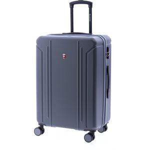 GLADIATOR Tropical koffer met middelgrote zwenkwielen, 67 cm, grijs, mediana, 67 cm, uittrekbaar, hard en zwenkbaar., grijs., Uittrekbare koffer, harde en draaibare wielen.