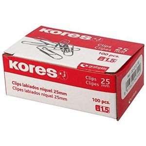 Kores 470180 clips, vernikkeld, meerkleurig, nr. 1,5 (25 mm)