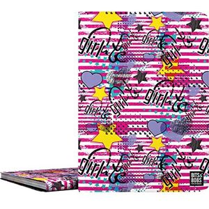 Grafoplás | Schoolmap met transparante hoezen A4 | flexibele deksels | 30 polypropyleen voeringen | Design Bits&Bobs Collection Pop Up Design Girl | Polyples