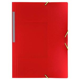 Grafoplás 04801251-map Folio, rood, polypropyleen, met elastiekjes, 3 kleppen