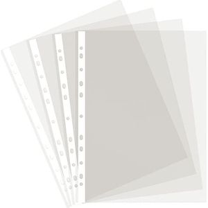 Grafoplás Transparante A4-hoezen van polypropyleen, 25 stuks, standaardformaat, oranje leer, versterkte achterkant met 11 gaten, perfect voor het opbergen van papieren documenten in ordners