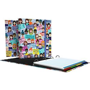 Grafoplás 88102647 ordner A4 ringen gesneden, navulbladen vierkant 5 x 5, scheidingsbladen, transparante envelop, gebogen rug, ordner, Revolution Collection, Move On