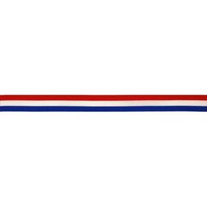Ribslint - Rood-wit-blauw - 15mm breed verkrijgbaar per meter