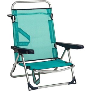 Strandstoel Aluminium Groen Opvouwbaar Voor meerdere posities (62 x 82 x 65 cm)