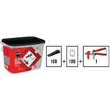 Rubi - Delta Levelling Starterkit - 100 Clips + 100 Keggen - Voor Tegels