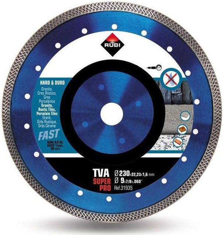 Rubi - Diamantschijf - 230 mm - 1,6 mm - 22,2 mm