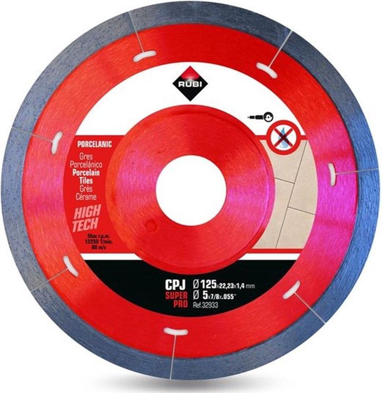 Rubi - Superpro - Snijdisk - Grijs - Steenware - 125 mm