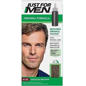 Just For Men Kleurformule voor haar, middelbruin, herstelt de natuurlijke haarkleur H35