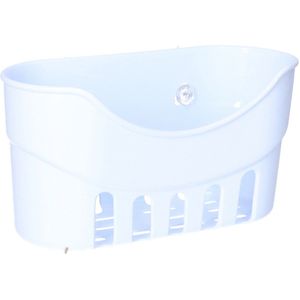 Badkamerorganizer - met zuignappen - wit - 21 x 10 x 11 cm - Opbergbox