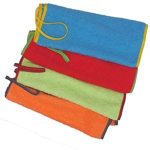 Ti TIN Kleuterschool set, badstof, blauw/oranje, 4 stuks