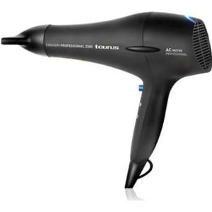 Taurus Fashion Professional 2300 Haardroger, 2200 W, 2 snelheden, 3 temperaturen, koude luchtknop, AC-motor, concentrator en diffuser, zwart