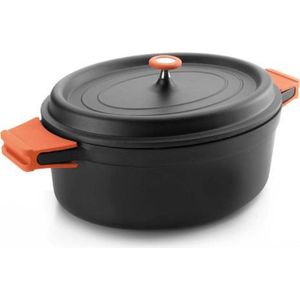 Lacor Ovaal Aluminium Casserole, Zwart, 31 x 25 cm