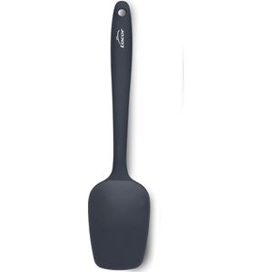 Lacor - 64463 Grijze kooklepel, siliconen lepel, keukengerei, ergonomische handgreep, anti-aanbaklaag, bestand tegen hoge temperaturen, vaatwasmachinebestendig, lengte 27,5 cm