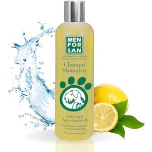 MENFORSAN Shampoo voor Honden met Roos | Bestrijdt roos en schilferige huid | Citroen | Zachte en glanzende vacht | Zuiverend en tonifiërend effect | 300 ml