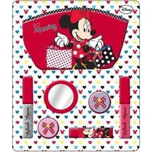 Minnie Mouse I Love Shopping - Make-Up Etui - Rood/Wit