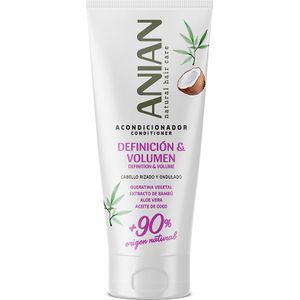 ANIAN - Definitie en volume conditioner, 250 ml, voor krullend en golvend haar, vergemakkelijkt het kammen en voorkomt trekken, kroezend haar met keratine en kokosolie en aloë vera