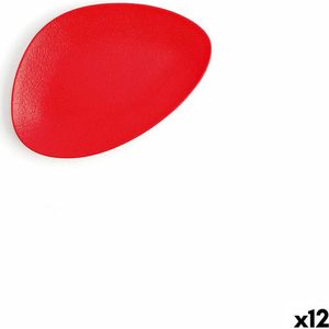 Eetbord Ariane Antracita Driehoekig Rood Keramisch Ø 21 cm (12 Stuks)