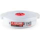 Plastic Forte Magnetronschaal met deksel/ventiel - 1L - wit - kunststof - laag model