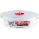 Plastic Forte Magnetronschaal met deksel/ventiel - 1L - wit - kunststof - laag model