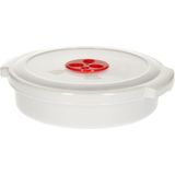 Plastic Forte Magnetronschaal met deksel/ventiel - 1L - wit - kunststof - laag model