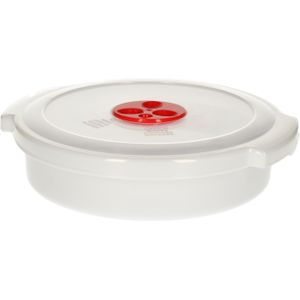 Plastic Forte Magnetronschaal met deksel/ventiel - 1L - wit - kunststof - laag model