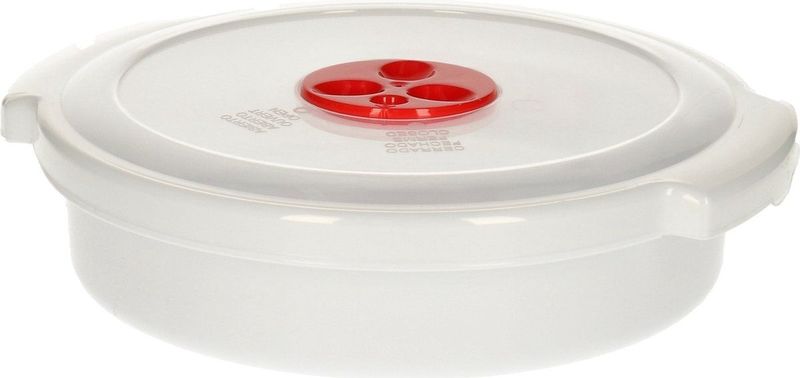 Plastic Forte Magnetronschaal met deksel/ventiel - 1L - wit - kunststof - laag model