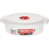PlasticForte - Magnetronschaal - Wit - Kunststof - 2 Liter - Deksel met Ventiel