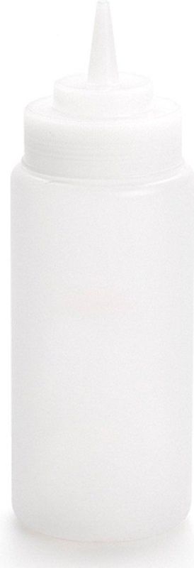 Plasticforte Doseerfles/sausfles - kunststof - transparant - met schenktuit - 500 ml - 20 cm