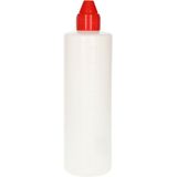 Plasticforte Doseerfles/sausfles - kunststof - transparant - met schenktuit - 500 ml - 22 cm