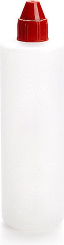 Plasticforte Doseerfles/sausfles - kunststof - transparant - met schenktuit - 500 ml - 22 cm