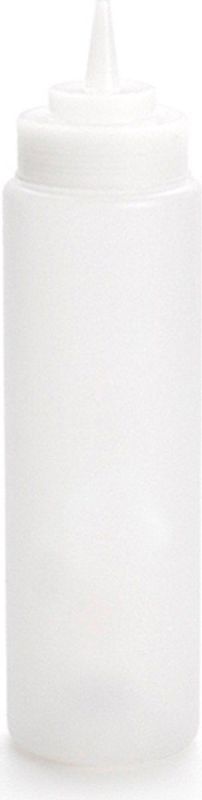 Plasticforte Doseerfles/sausfles - kunststof - transparant - met schenktuit - 500 ml - 23 cm