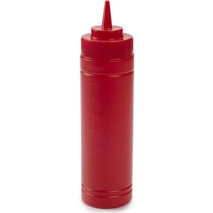 Plasticforte - Doseerfles - Rood - Kunststof - 500 ml - Met Schenktuit