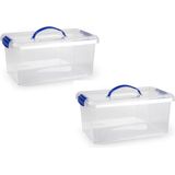 Opslagbak/organizer met deksel 10 liter transparant - Opbergbakken - 38,5 x 23 x 17,5 cm