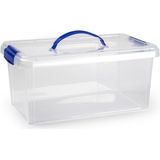 Opslagbak/organizer met deksel 10 liter transparant - Opbergbakken - 38,5 x 23 x 17,5 cm