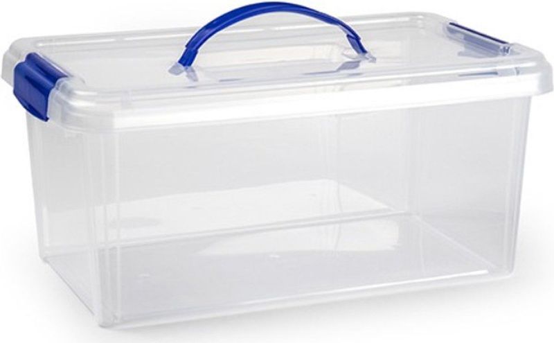 Opslagbak/organizer met deksel 10 liter transparant - Opbergbakken - 38,5 x 23 x 17,5 cm