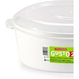 Plastic Forte Magnetronschaal - 2 liter - wit/transparent - kunststof - BPA vrij