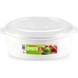 Plastic Forte Magnetronschaal - 2 liter - wit/transparent - kunststof - BPA vrij