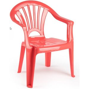 Plasticforte Stoeltje voor kinderen - 1x - koraal rood - 50 cm - binnen en buiten - kunststof