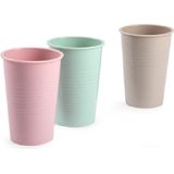 12x stuks Drinkglazen/limonadeglazen gekleurd 200 ml - Sapglazen/waterglazen onbreekbaar kunststof voor kinderen