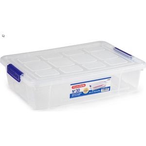 Opslagbak/organizer met deksel 5 liter transparant - Opbergbakken - 26 x 40 x 8,5 cm